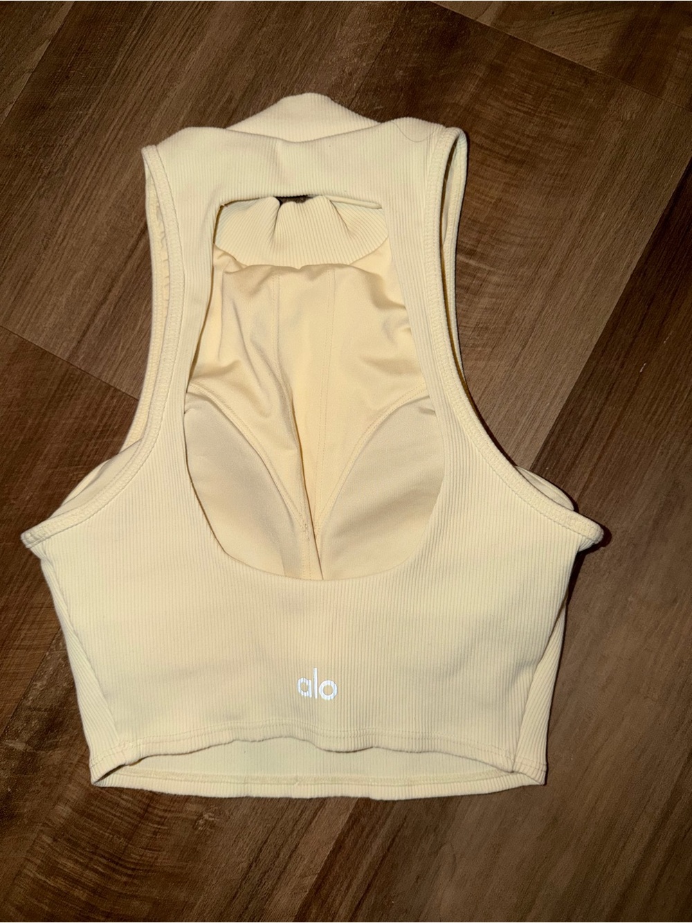 ALO Ivory Open Back Turtleneck Top – Size Small